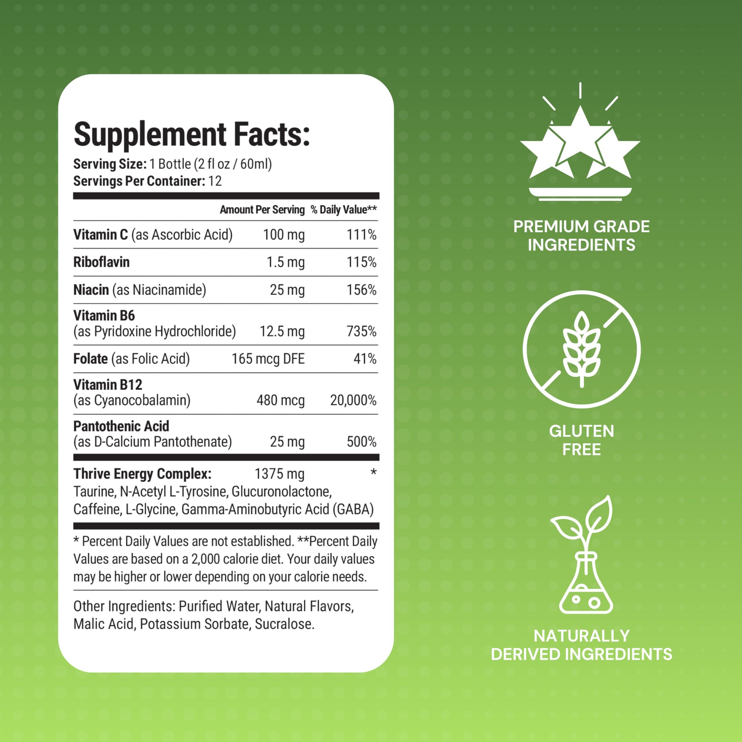 Le-Vel THRIVE by Le-Vel Energy Shot - Cherry Limeade | 2 fl oz | 12 Count | Clean, Sugar-Free, Zero-Calorie Energy Booster | Natural Energy Supplement with B Vitamins | Healthy Caffeine Shot