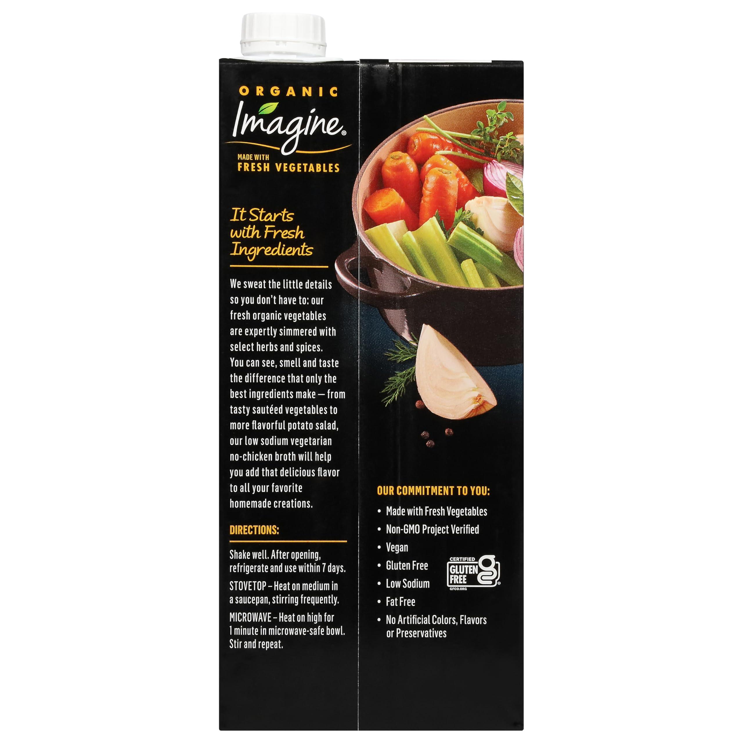 Imagine Imagine Low Sodium Organic Vegetarian No-Chicken Broth 32oz