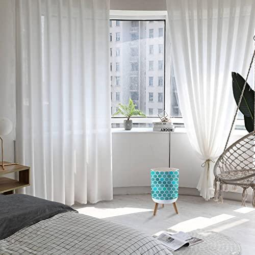 IBPNKFAZ89 Small Trash Can with Lid Mint gold Abstract styles Golden foil tinted paper Good for wedding Garbage Bin Wood Waste Bin Press Cover Round Wastebasket for Bathroom Bedroom Diaper Office Kitchen