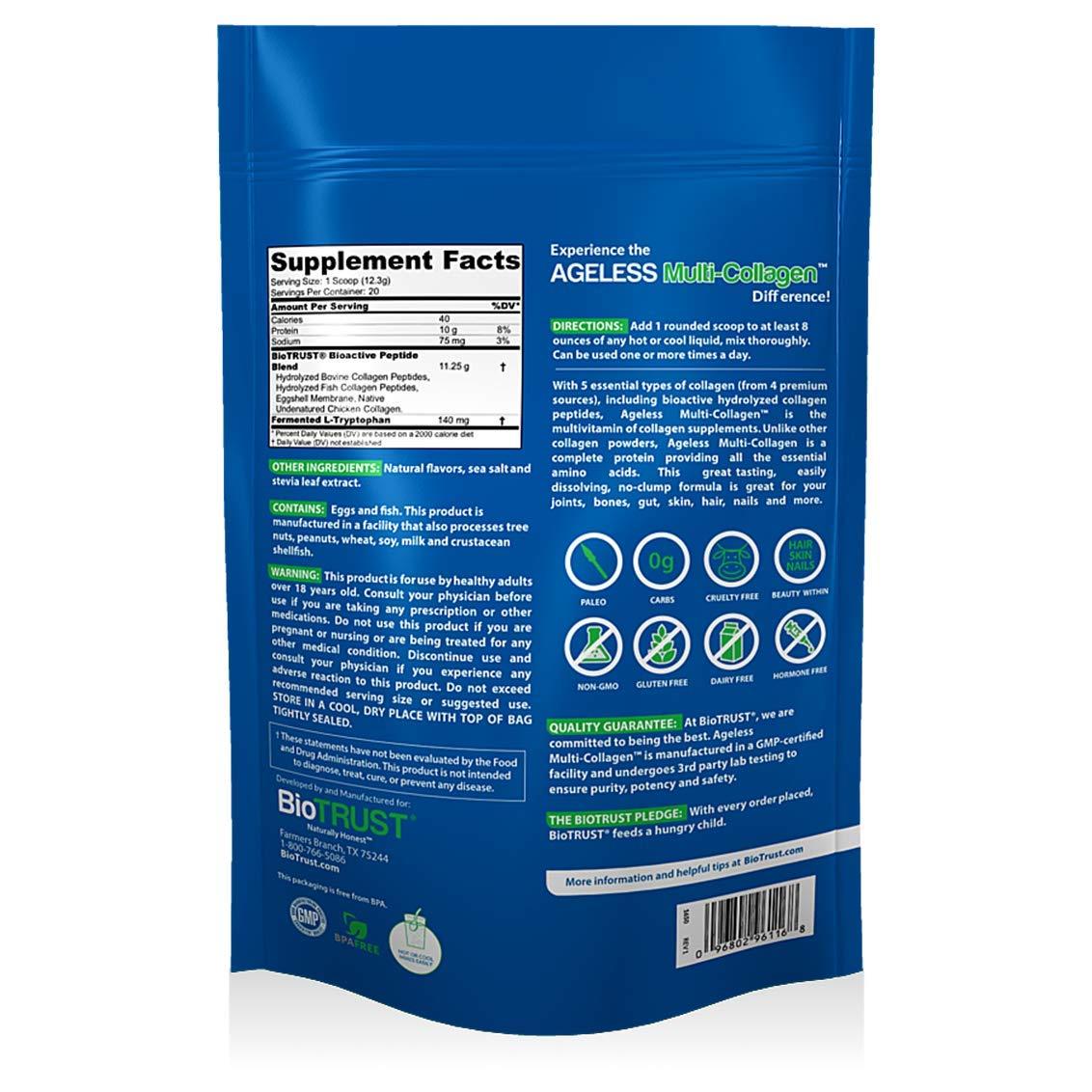 BioTrust BioTrust Ageless Multi Collagen 5-in-1 Protein Powder (Vanilla) BlenderBottle Bundle