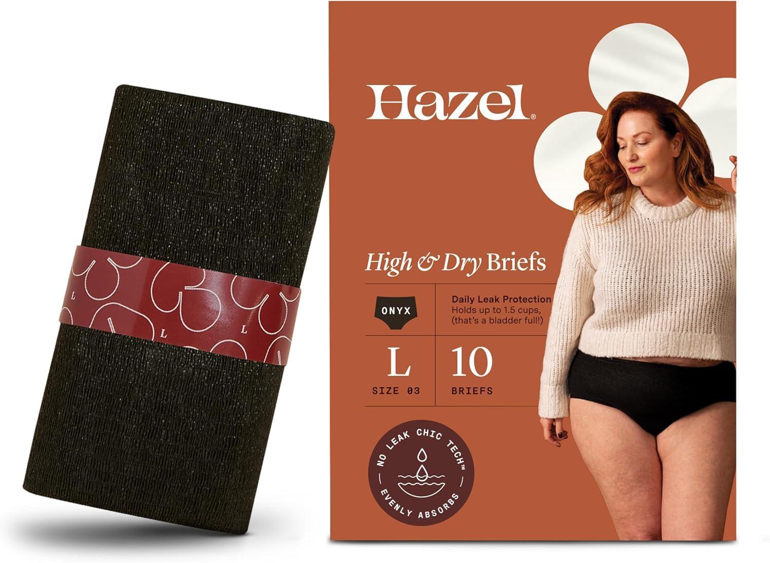 Hazel Hazel High-Waist Pull-Ups Disposable Womens Underwear, Black, Large, 10 Counts, Pack of 1