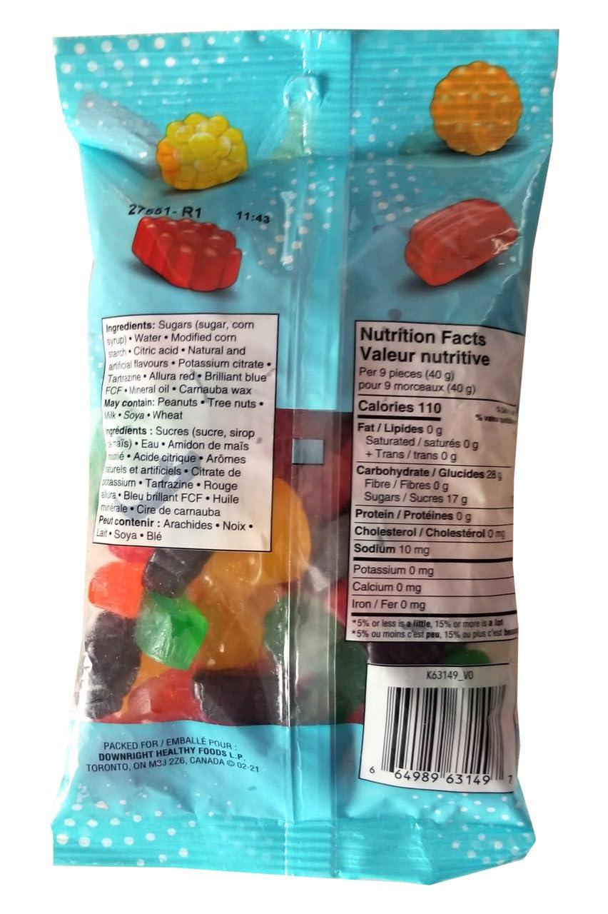 Down Right Healthy Foods L.P. Joe\'s Tasty Travels, Sour Jubes Candy, 400g/14 oz. Bag (Imported from Canada)