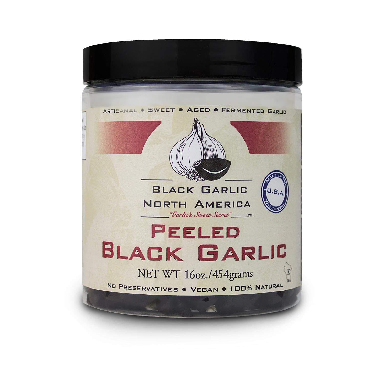 Black Garlic North America Peeled Black Garlic (1 lbs) Kosher Certified by Black Garlic North America