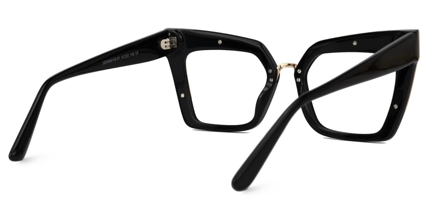 VOOGLAM VOOGLAM Square Blue Light Blocking Glasses Black Fashion Fake Glasses Frame for Women