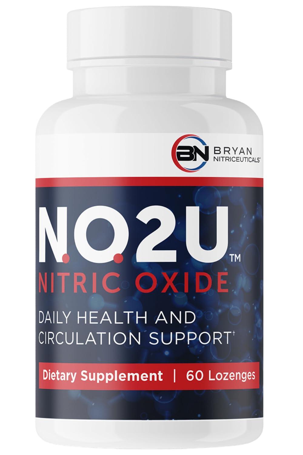 NO2U NO2U Bryan NITRICEUTICALS - Natural Nitric Oxide Supplements for Men & Women - Promotes Blood Circulation, Oxygen & Nutrient Delivery, Daily Wellness Support - No Gluten or Dairy - 60 Vegan Lozenges