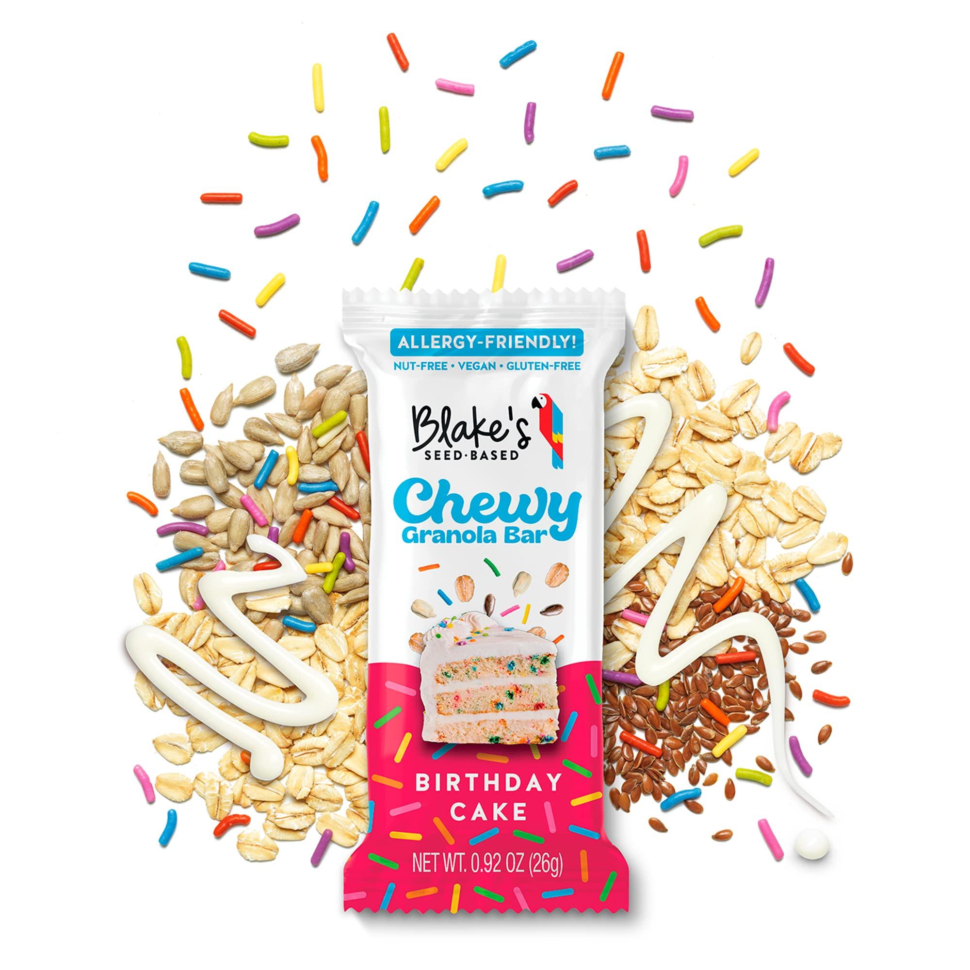 Blake's Seed Based Blake’s Seed Based Chewy Granola Bars — Birthday Cake (5 Count), Vegan, Gluten Free, Nut Free & Dairy Free, Healthy Snacks for Kids or Adults, School Safe, Low Calorie Soy Free Snack