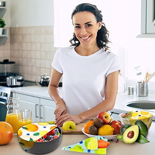 WDG Reusable Beeswax Wrap - 9 Pack, Beeswax Wraps for Food, Eco-Friendly Beeswax Food Wrap, Organic, Sustainable, Biodegradable, Zero Waste, Plastic-Free Food Storage (1L Orange | 3M Lemon | 5S Pear)