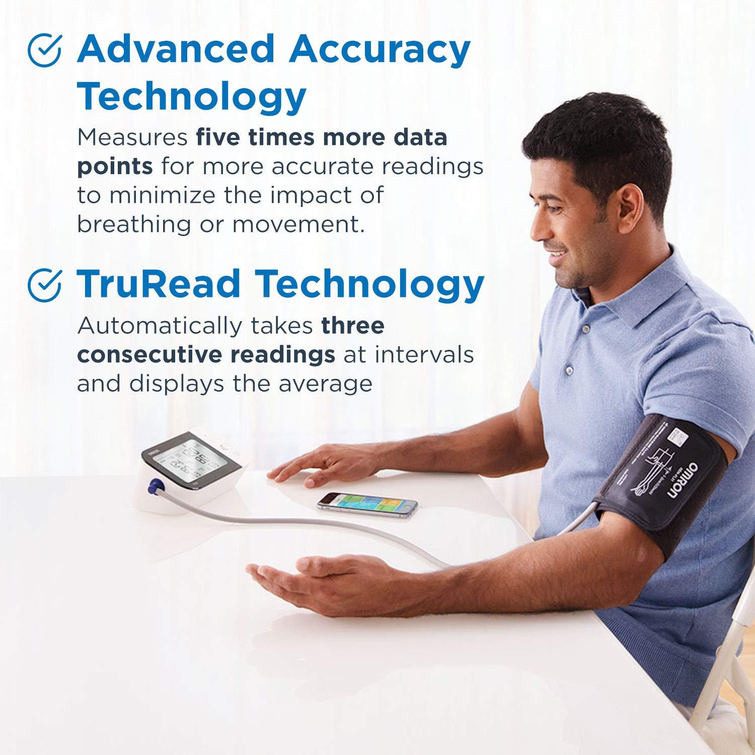 Omron OMRON Platinum Blood Pressure Monitor, Upper Arm Cuff, Digital Bluetooth Blood Pressure Machine, Stores Up To 200 Readings for Two Users (100 readings each)