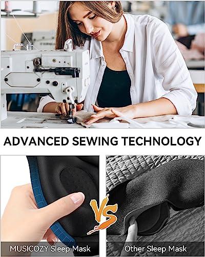 MUSICOZY MUSICOZY Sleep Eye Mask Bluetooth Headband for Women Men, 3D Contoured Cup Night Eye Mask Blindfold for Sleeping with Light Blockout Sleep Mask for Side Sleeper Travel Office Night Mask, 2 Packs