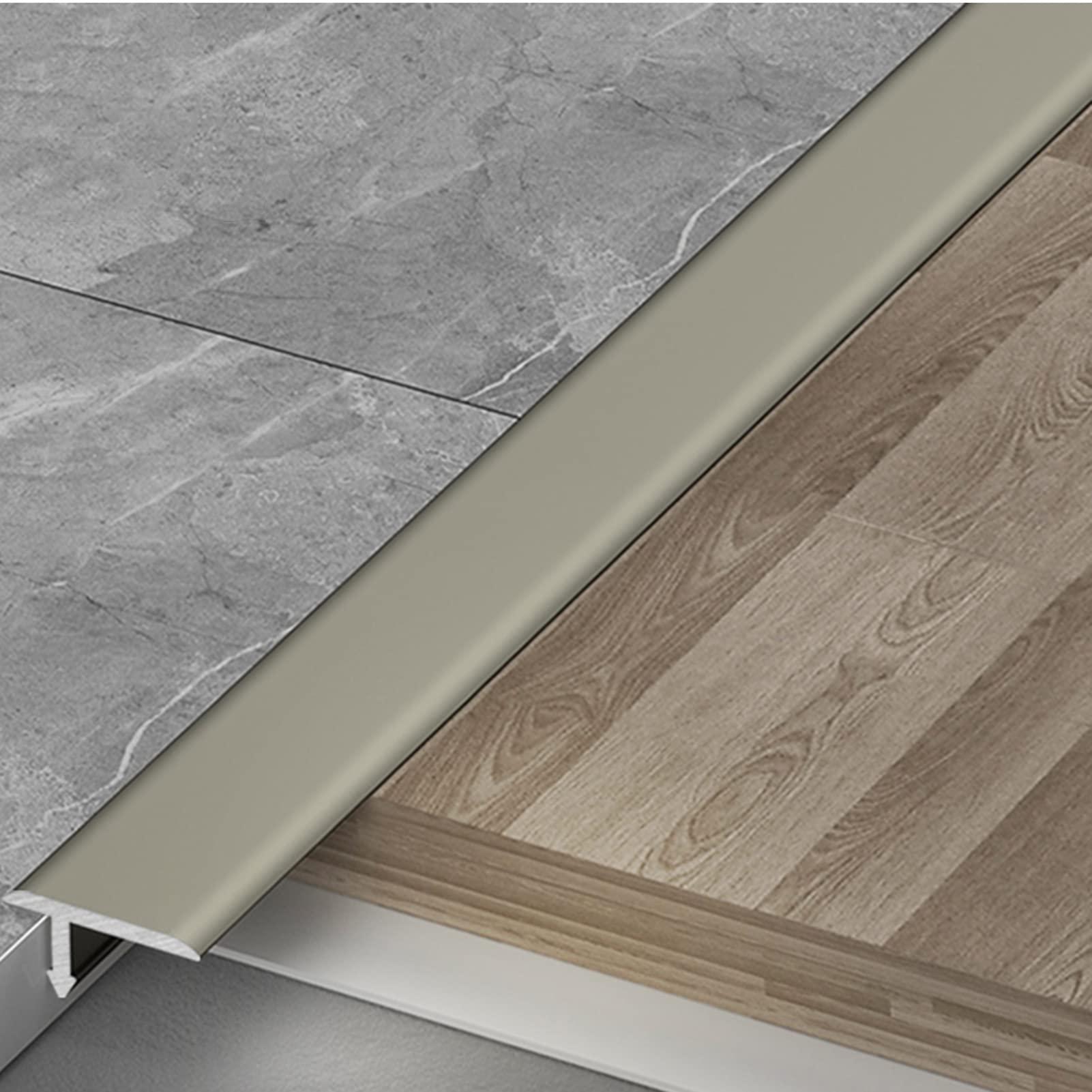 Ccsh Threshold Transition Strips T Shaped Threshold Transition Strips, Carpet & Floor Decoration Strip, 0.5in Wide Ramp for Tile to Laminate Carpet to Bathroom Doorway Sweeping Robot (Color : Grey)