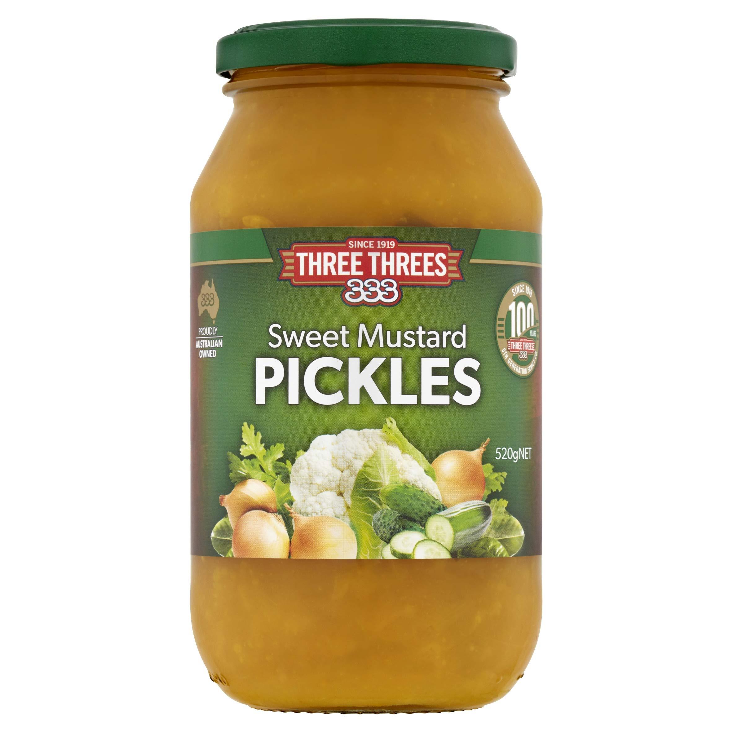 Three Threes THREE THREES Sweet Mustard Pickles 520g