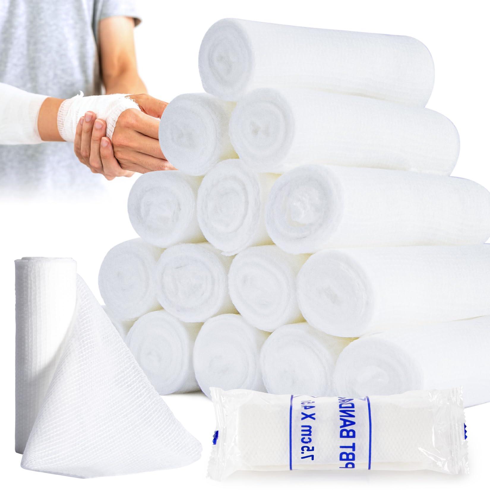 MAQIHAN MAQIHAN Gauze Bandage Rolls - 20PACK Gauze Rolls Gauze Bandage Wrap Gauze Wrap Rolled Gauze First Aid Wrap Wound Care Kit Individually Wrapped