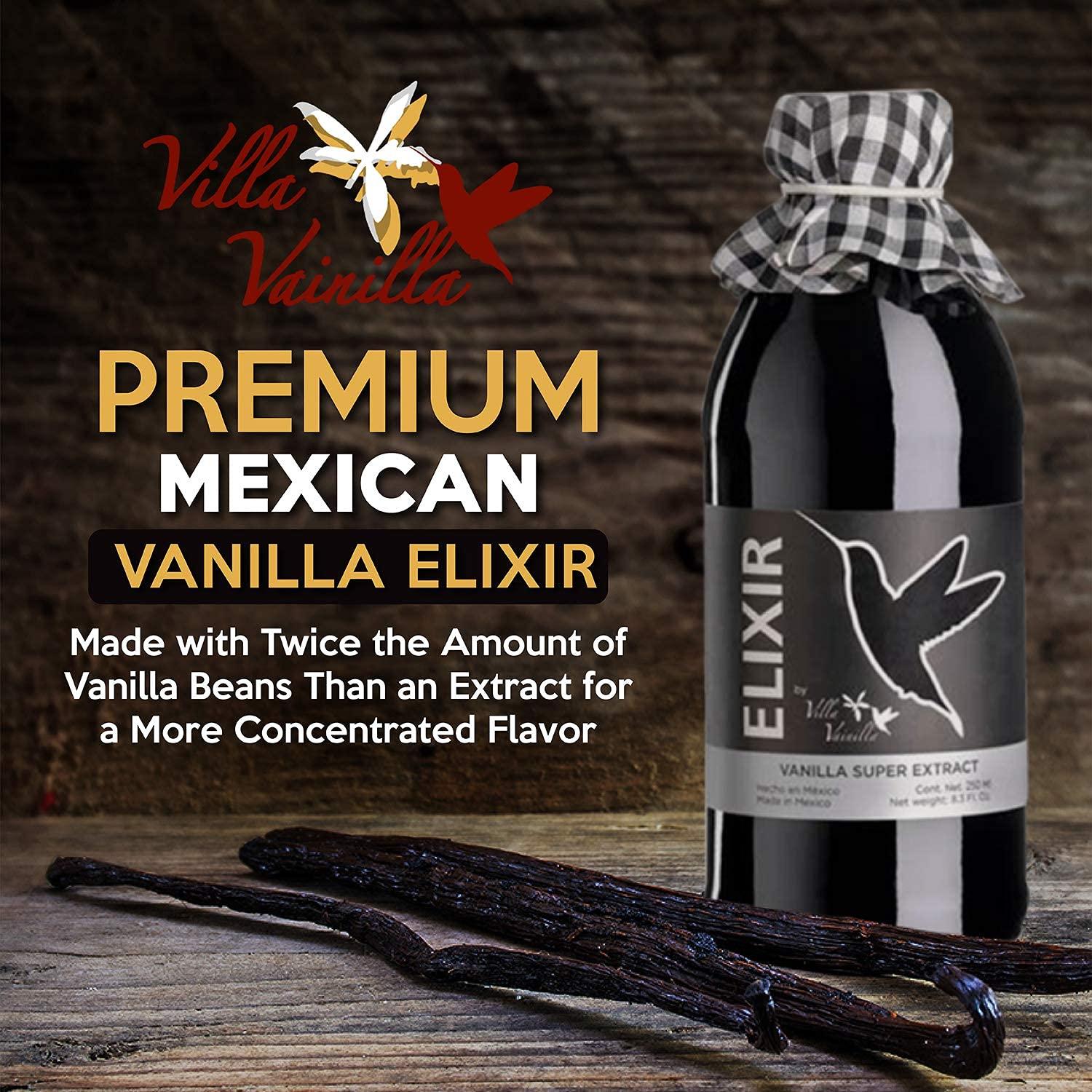 Villa Vainilla Villa Vainilla Pure Vanilla Extract - Elixir Premium Mexican Vanilla | All Natural Pure Vanilla Extract | For Chefs and Home Cooking | Perfect for Baking, Dessert Making | Vanilla Extracto | 4.2 oz
