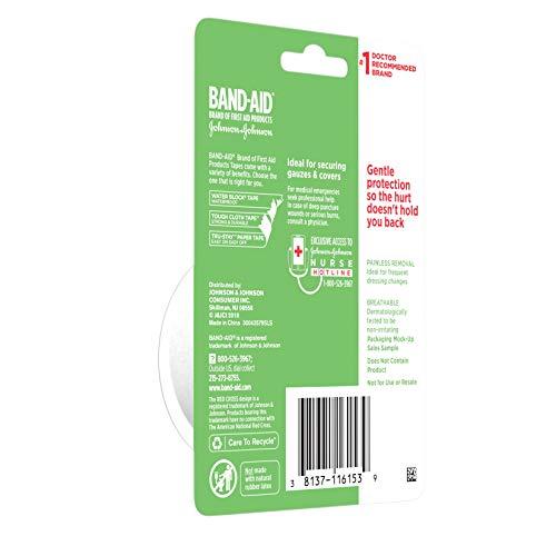 Band-Aid Band-Aid Brand First Aid Hurt-Free Medical Adhesive Paper Tape for Wound Dressings, 1 in by 10 yd