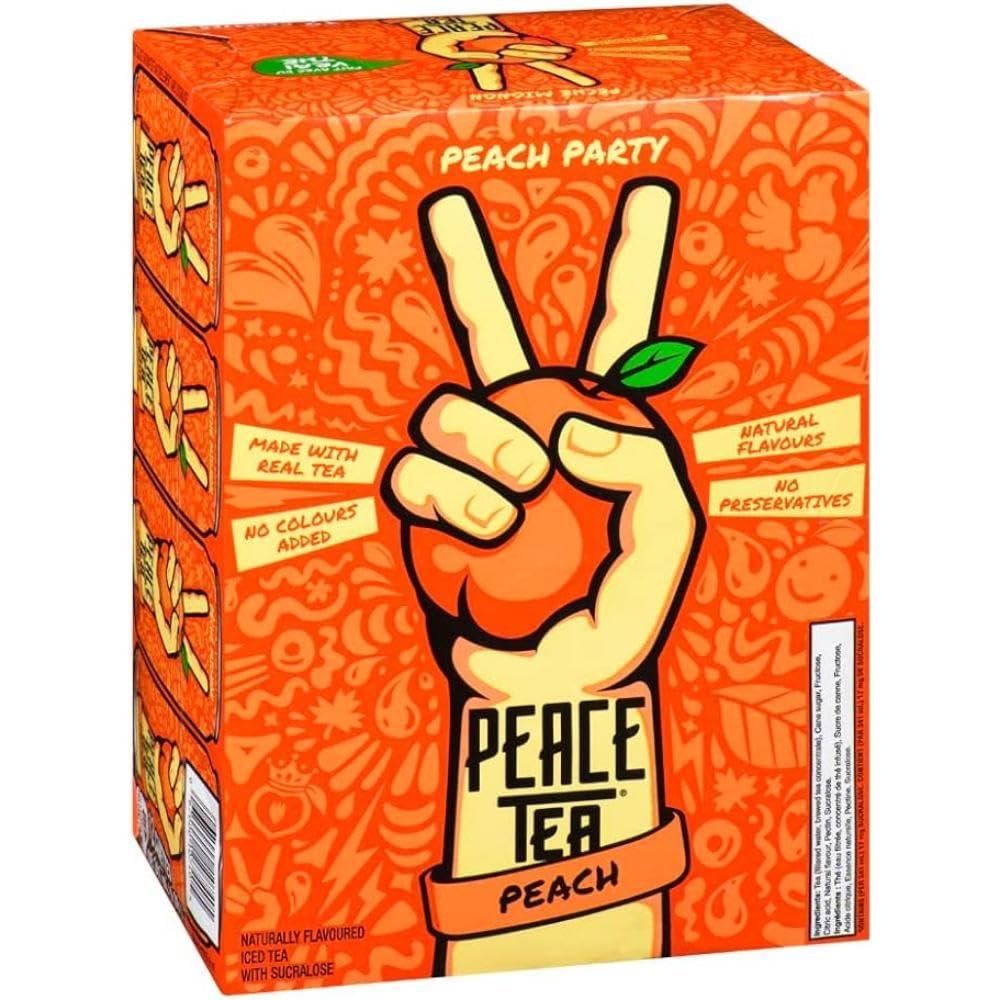 Peace Tea Peace Tea Iced Tea Peach Party Flavor Case of 12 Cans 11.5 oz Each