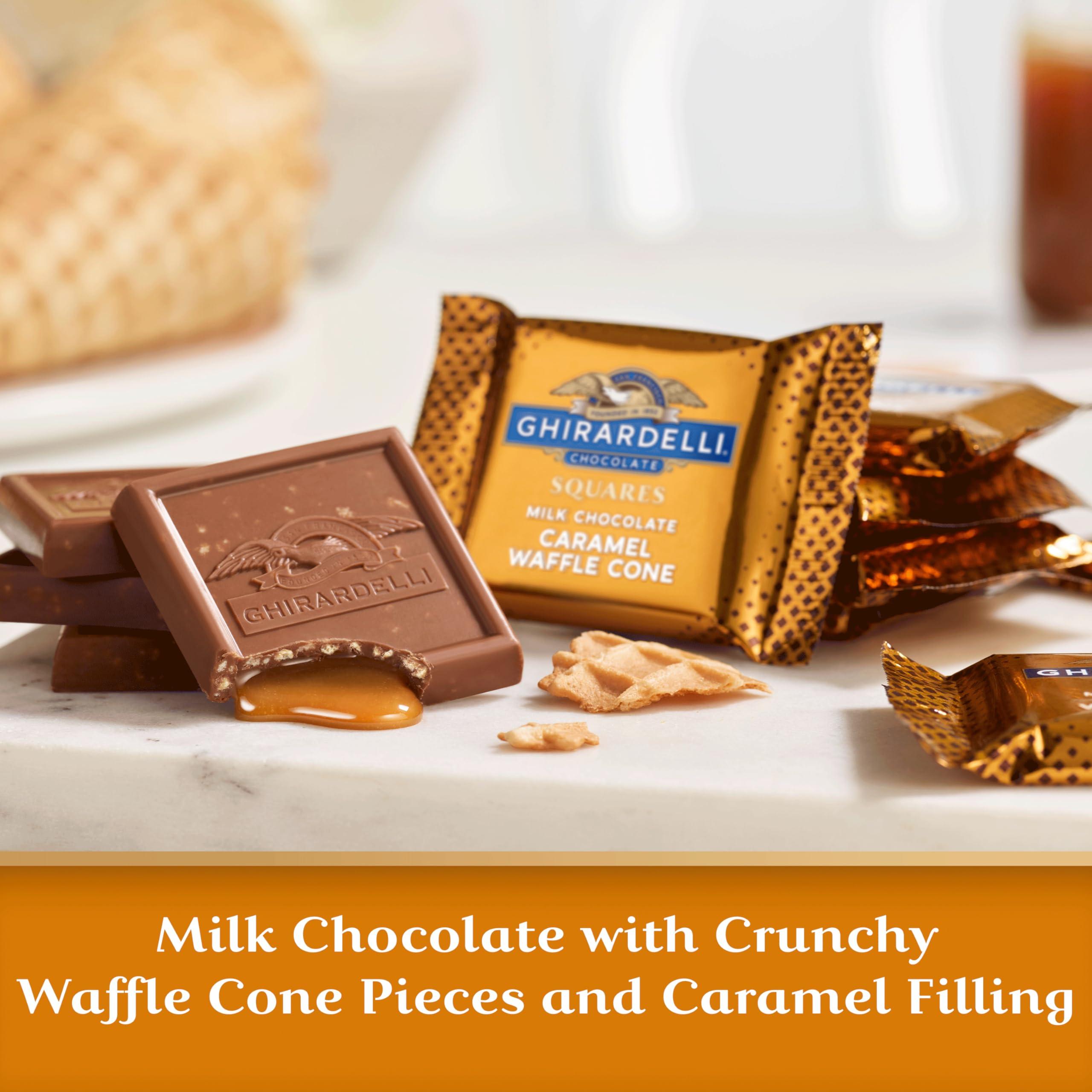 Ghirardelli Chocolate Company GHIRARDELLI Milk Chocolate Caramel Waffle Cone Squares, 5.2 oz Bag
