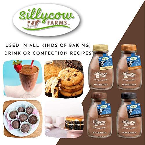 Silly Cow Farms SillyCow Farms Hot Chocolate Variety Pack - Marshmallow Swirl, Chocolate Chocolate, Chocolate Truffle, Chocolate Moo-Usse | Pure Cocoa Delight (16.9 oz Glass Jars Pack of 4)