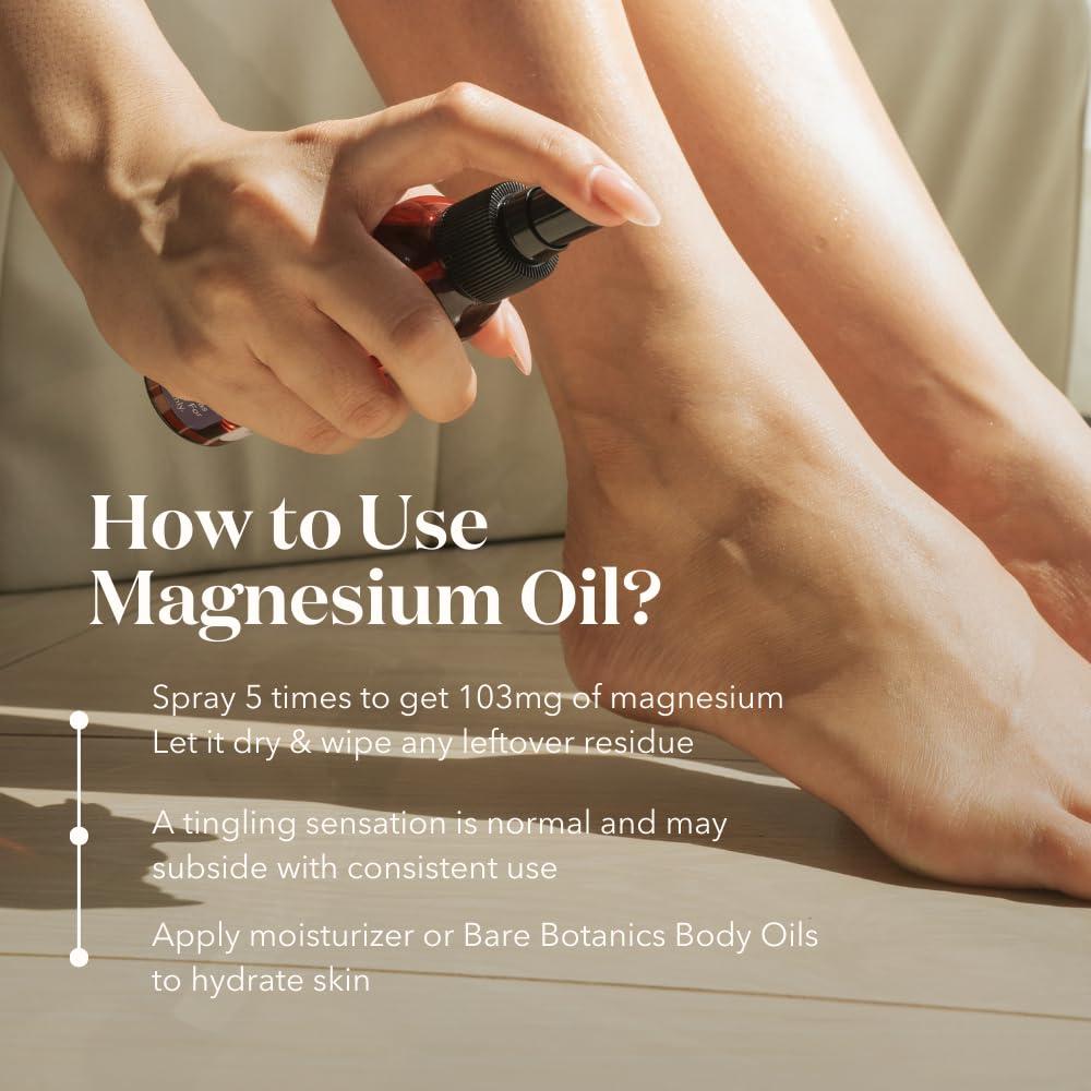 BARE BOTANICS Bare Botanics Unscented 16oz Pure Magnesium Oil Spray from The Dead Sea | Rapidly Absorbing | Handpoured in Madison, WI | Supports Sleep & Soothes Sore Muscles