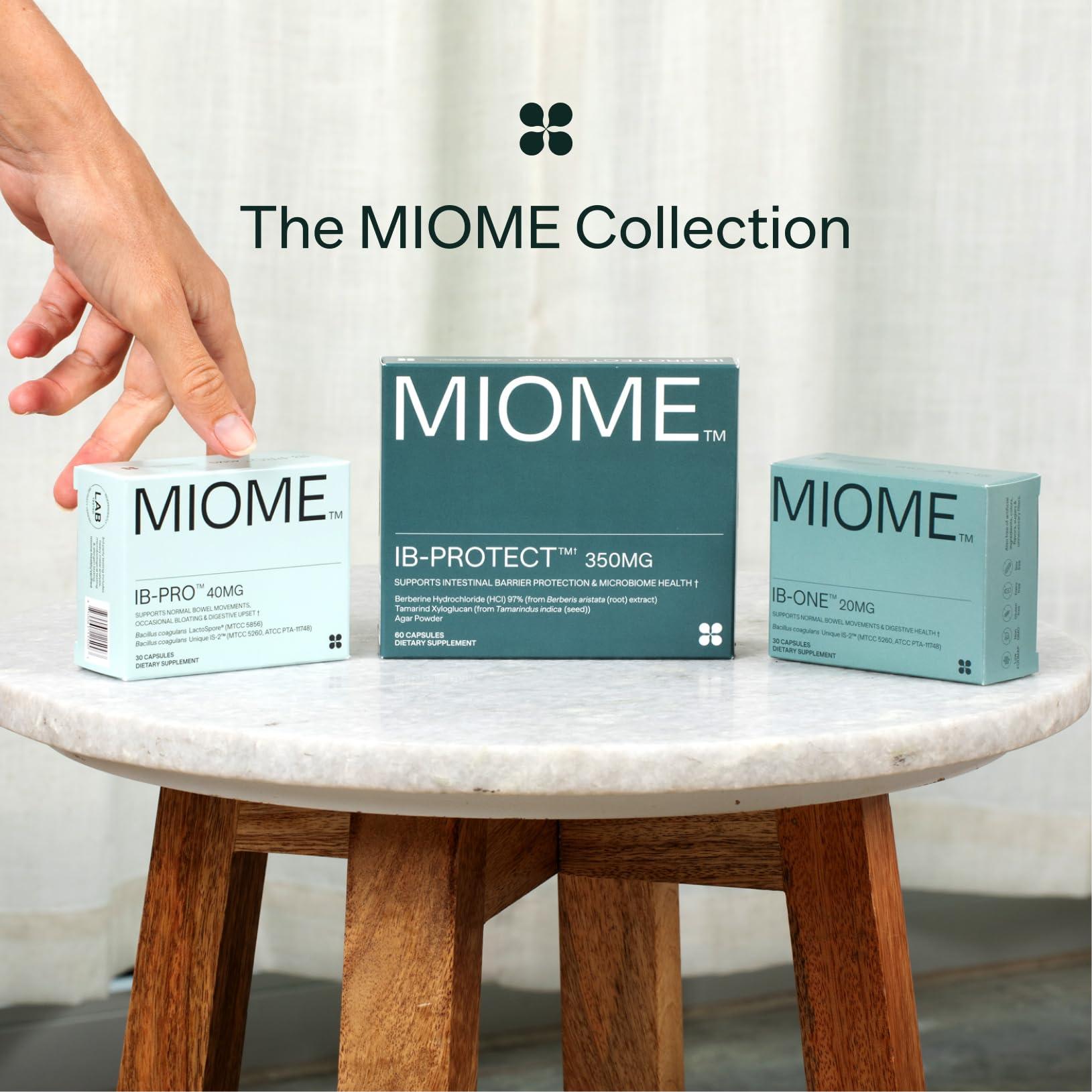 MIOME MIOME IB-ONE Probiotic - IBS Relief - Clinically Studied Bacillus Coagulans Unique is-2 Bowel Movement Supplement - Low FODMAP, Gluten Free & 3rd Party Verified - 30 Capsules