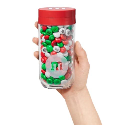 M&M\'S WORLD M&MS Holiday Gift Jar in Holiday Lights Tube, Unique Holiday Gift filled with Pre-Designed M&MS Holiday Candies