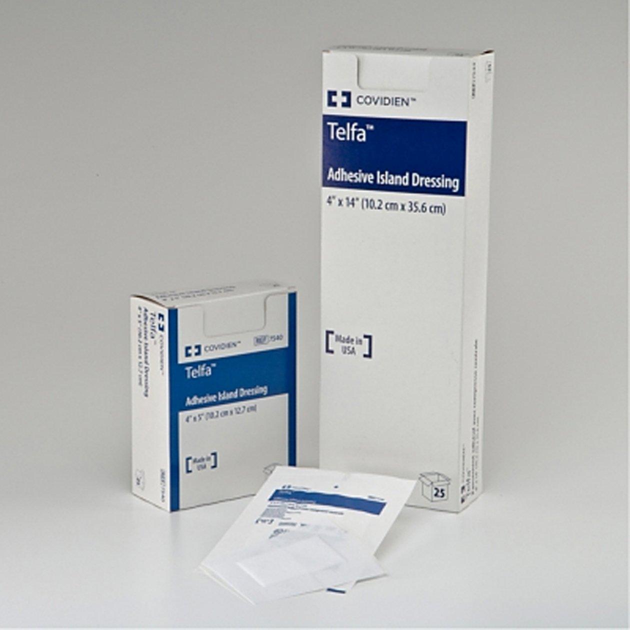 COVIDIEN TELFA Island Dressing-Size: 4" x 10" - UOM = Box of 25