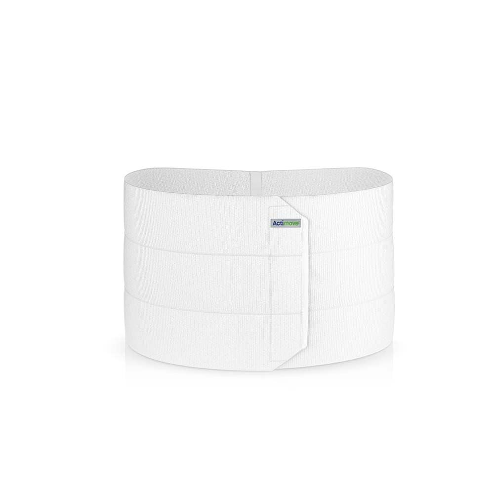 Actimove Actimove Professional Abdominal Binder for Men | Three or Four-Panel Belly Band for Lower Waist Support | Compression Garment for Post Traumatic & Post Surgical Recovery | White, 3-Panel, X-Small