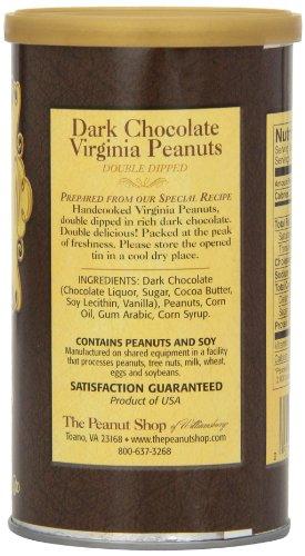 The Peanut Shop of Williamsburg The Peanut Shop of Williamsburg Peanuts, Dark Chocolate, 7-Ounce Tin (Pack of 12)