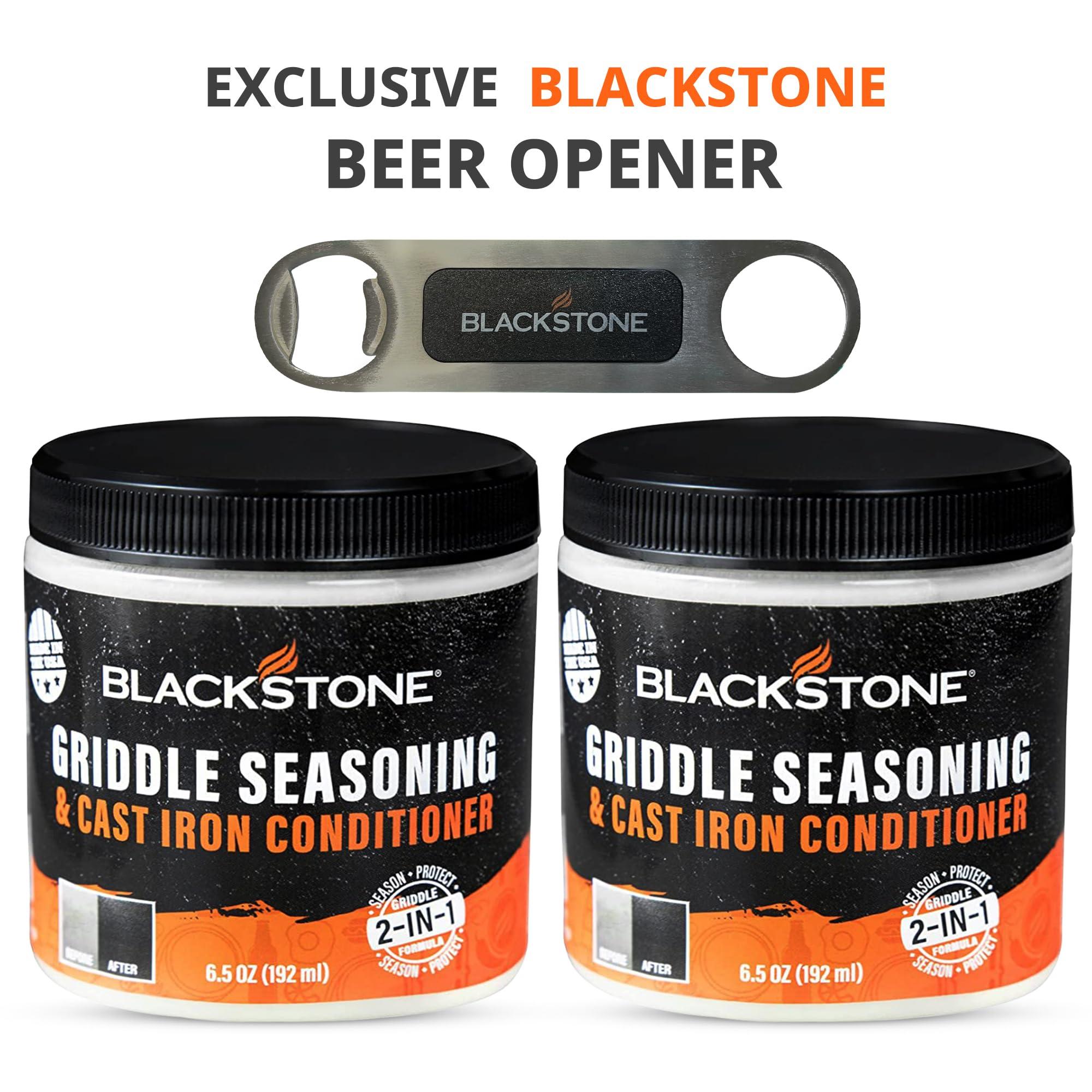 SATISFYING CUSTOMERS Blackstone 2-IN-1 Griddle & Cast Iron Seasoning Conditioner 6.5 OZ Effective Seasoning Rub Formula Food Safe Easy to Use Cleaner & Conditioner with Satisfying Customers Travel Tissue (2Pack)
