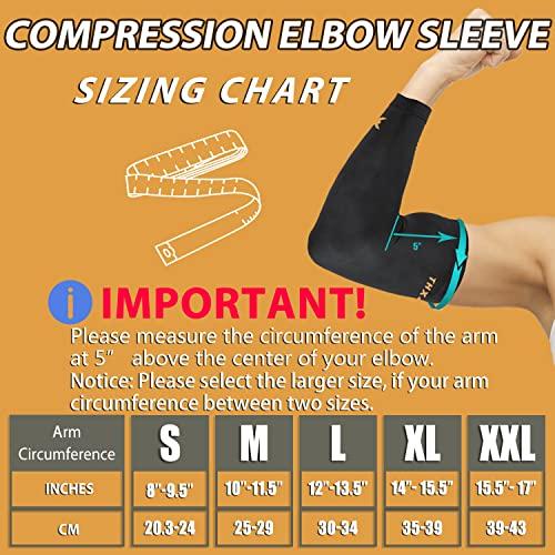 THX4COPPER THX4COPPER Elbow Compression Sleeve(2 Pieces) - Copper Infused Support -Guaranteed Recovery Copper Elbow Brace-Idea for Workouts, Sports, Golfers, Tennis Elbow, Arthritis, Tendonitis (XX-Large)