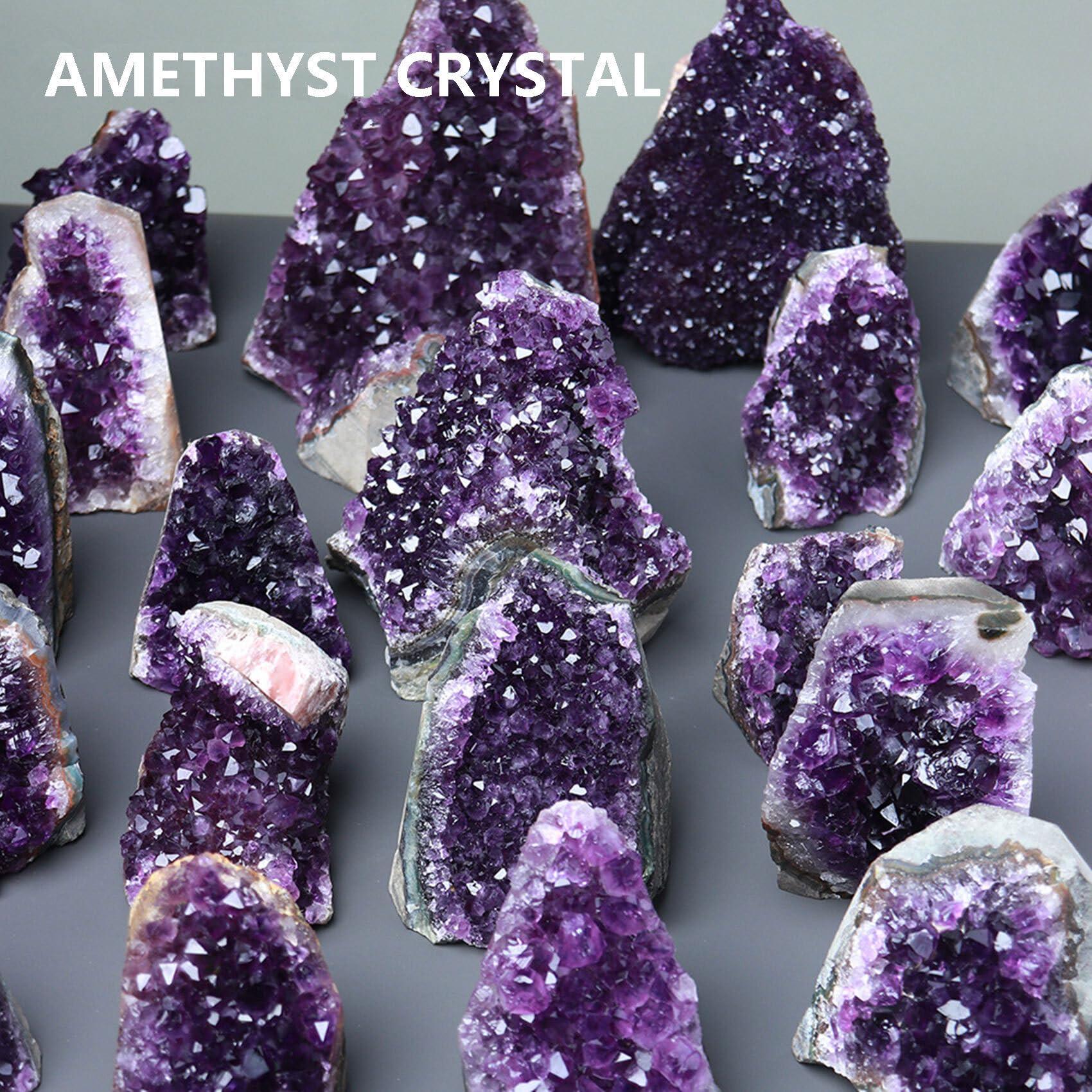 HIBCIGA Amethyst Cluster Crystal Quartz Amethyst Rock Raw Stone Purple Crystals Amethyst Geode Healing Crystals 5-6LB