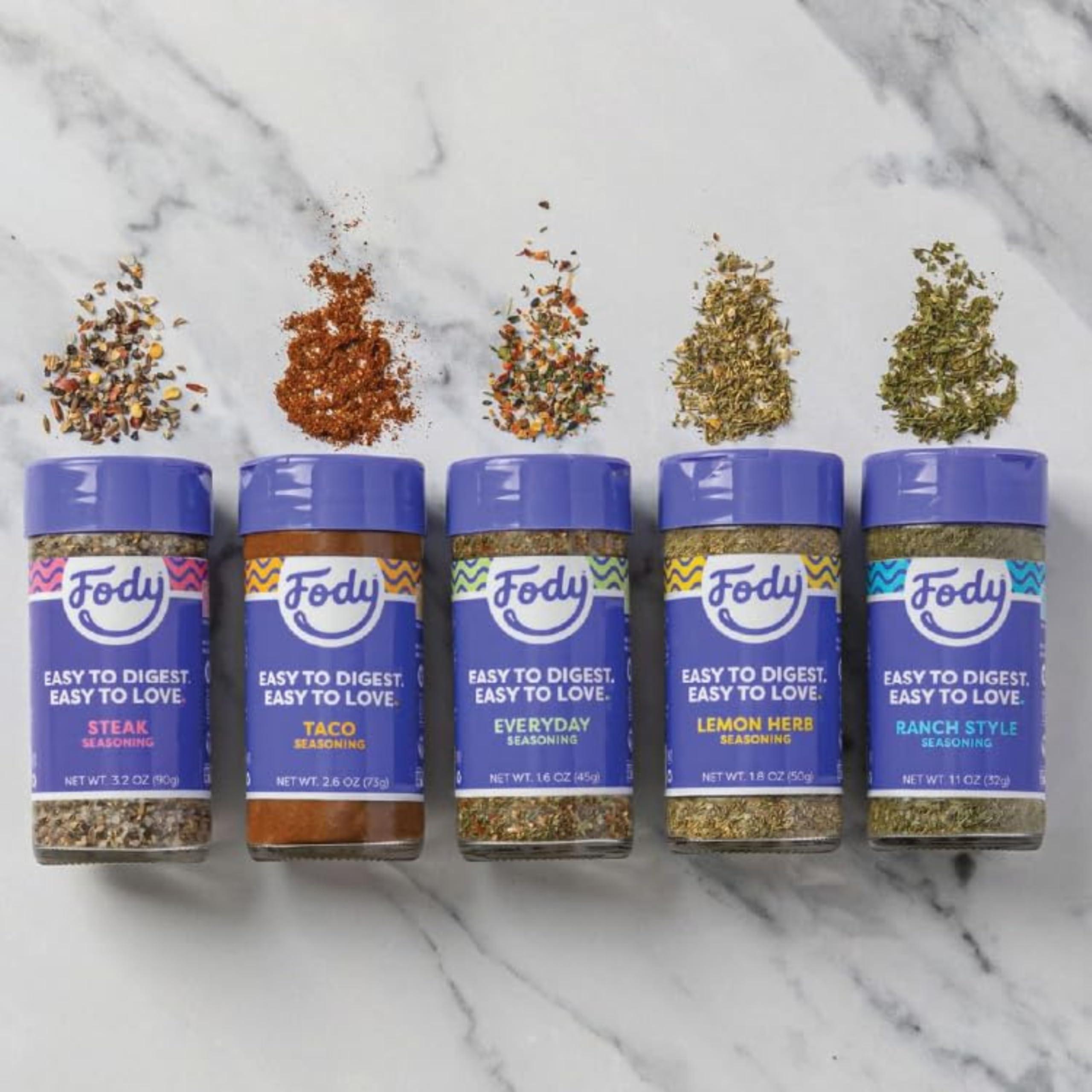 Fody Fody Foods Variety Seasoning Pack, Great for Grilling, Low Fodmap Certified, Sensitive Recipe, Gut & IBS Friendly, Pack of 5