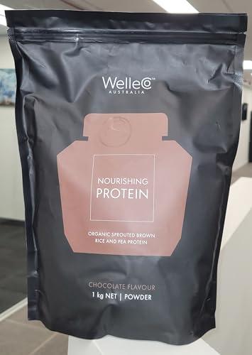 WelleCo WelleCo, Nourishing Protein, Premium Organic Sprouted Brown Rice & Pea Protein, Chocolate Flavour, 300g (10.5oz) Pouch