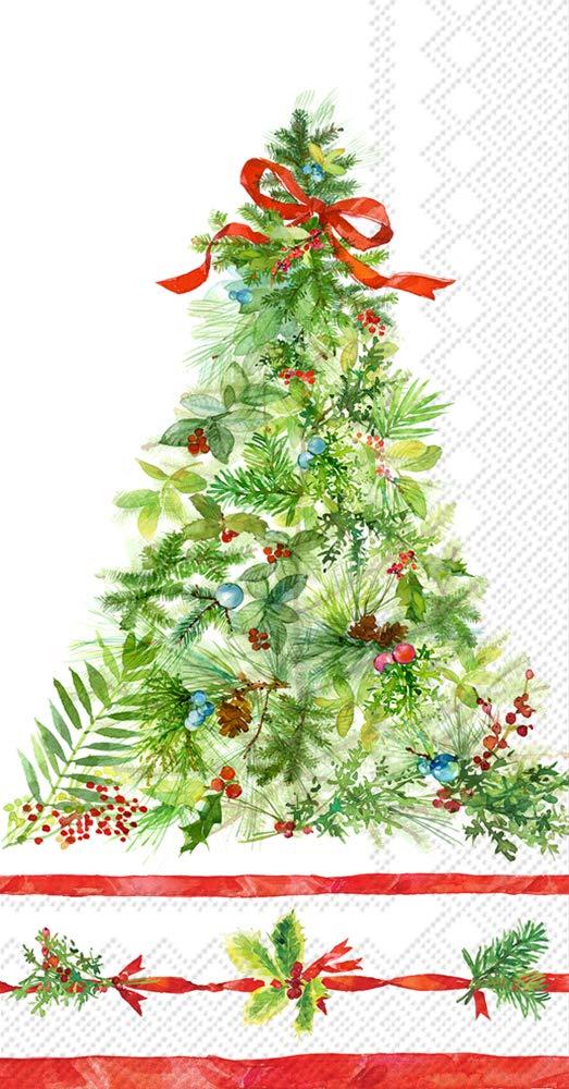 RLP Marketing LLC Christmas Hand Towels Sets: Quality Disposable Paper Hand Towels Featuring Holiday Themes - 32 Total Holiday Guest Towels Per Set (Peace Tree)