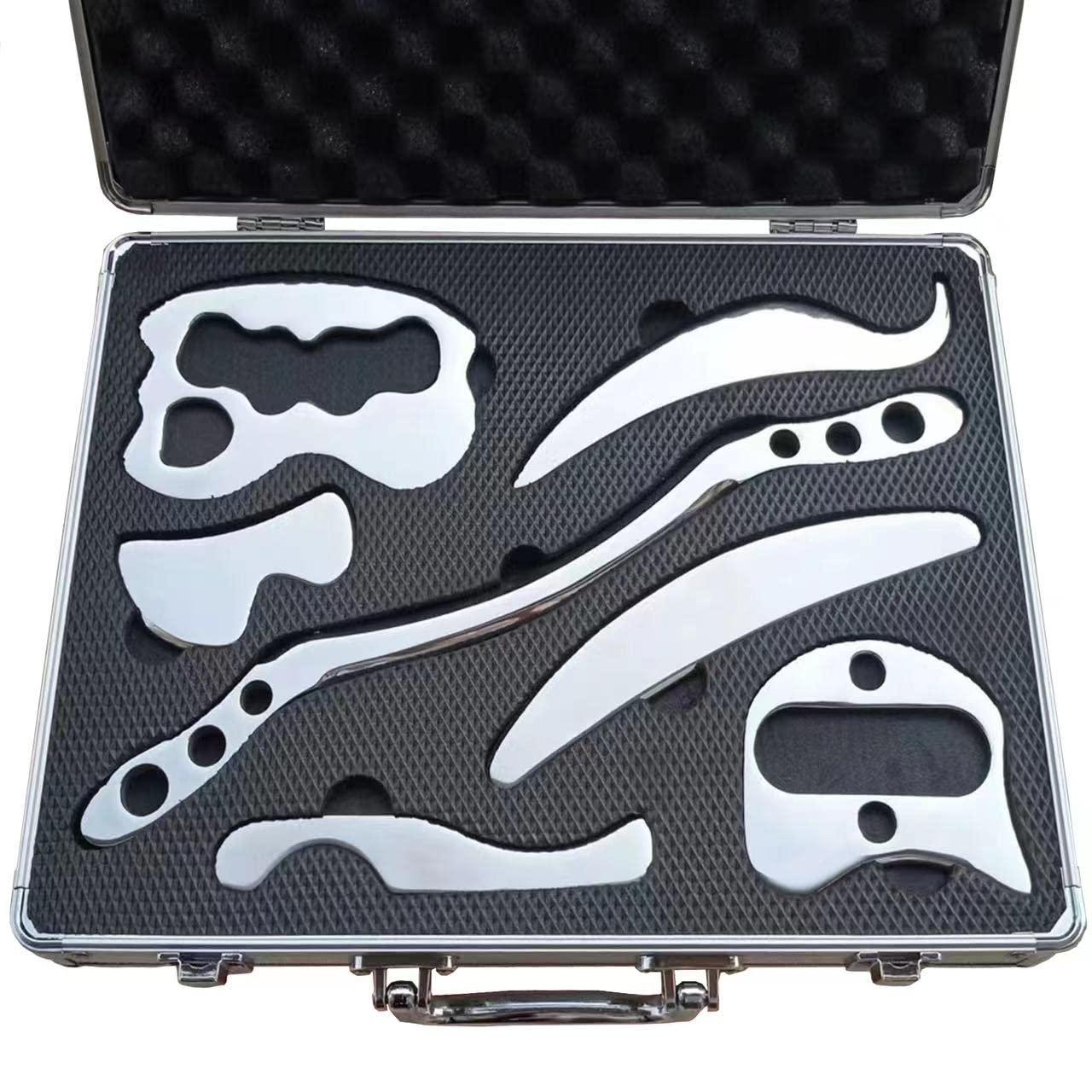 NCCYOOT NCCYOOT Gua sha Set, IASTM Tool Gua Sha Stainless Steel Muscle Scraper Set of 6 Picese for Soft Tissue Therapy and Reduce Arms,Legs,Back, Shoulder Muscle Pain(7C pcs)