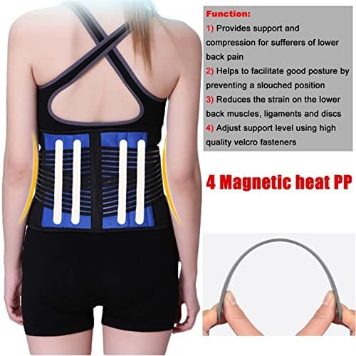 XMSM Plus Size L-6XL Waist Back Brace Support Belt for Men & Women Back Pain Relief Massage Shaper Belt Lower Lumbar Decompression Belt Post Surgery Girdles (Color : Blue, Size : X-Large)