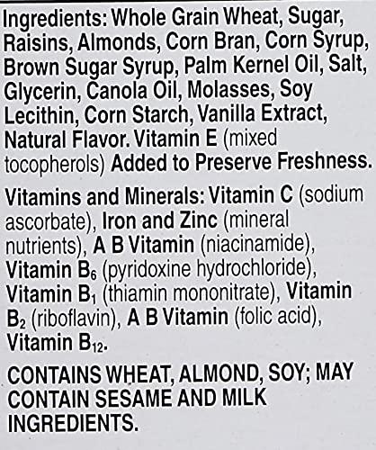 Raisin Nut Bran Raisin Nut Bran Cereal, High Fiber Cereal Made with Whole Grain, 20.8 oz (Pack of 4)