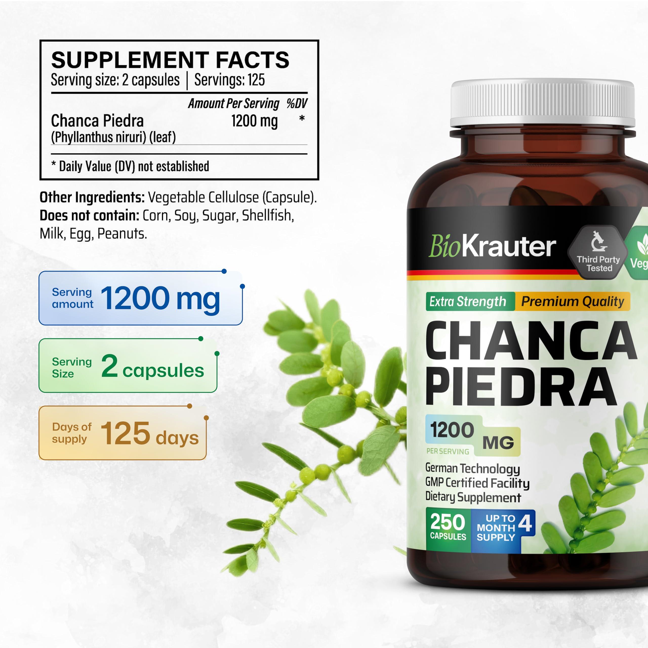 BIO KRAUTER BIO KRAUTER Chanca Piedra 250 Capsules & Chanca Piedra Tincture 4 Fl. Oz.