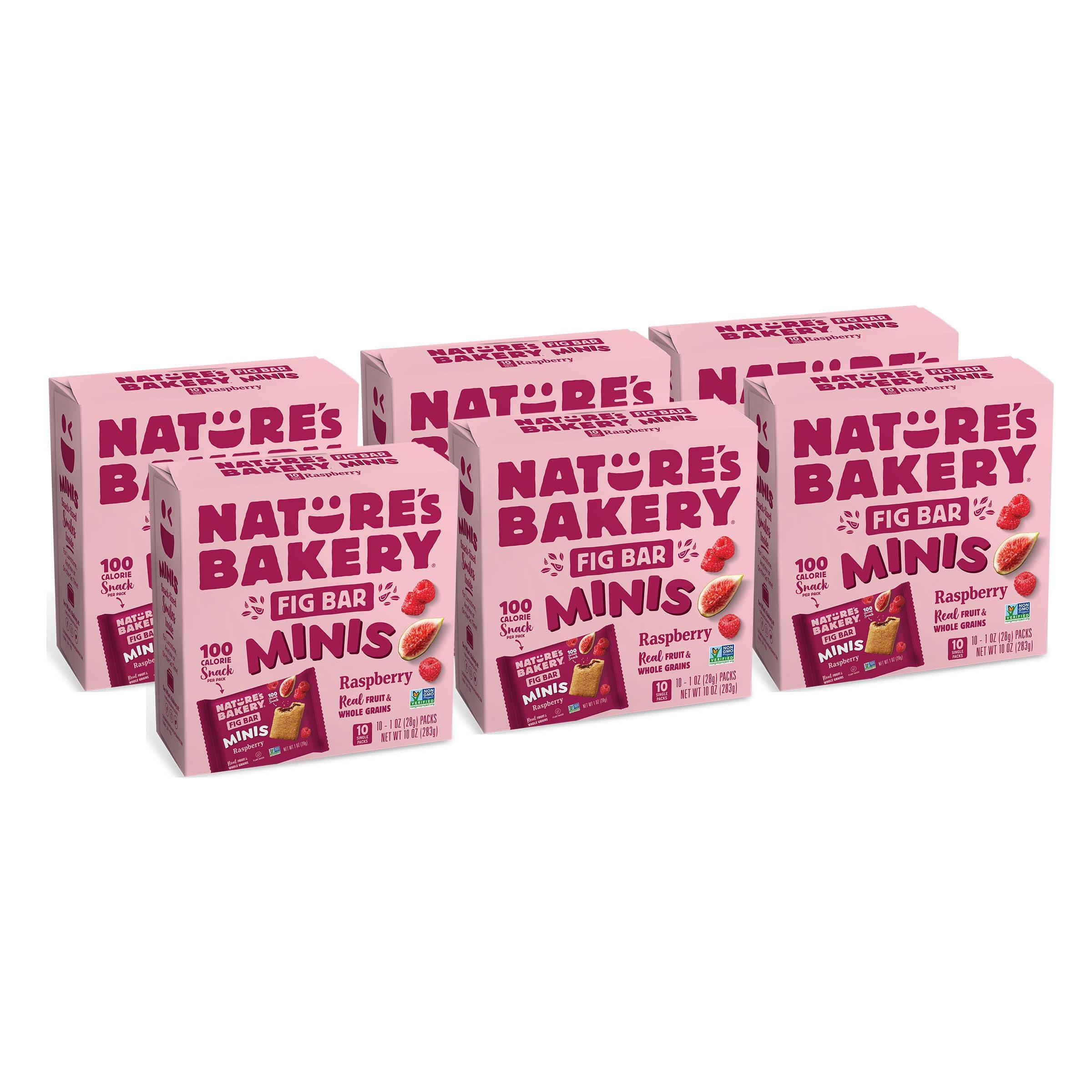 Nature\'s Bakery Nature\'s Bakery Fig Bar Minis, Raspberry, Whole Grain, Vegan Friendly, Kosher, Non-GMO, 10 Ounce (Pack of 6)