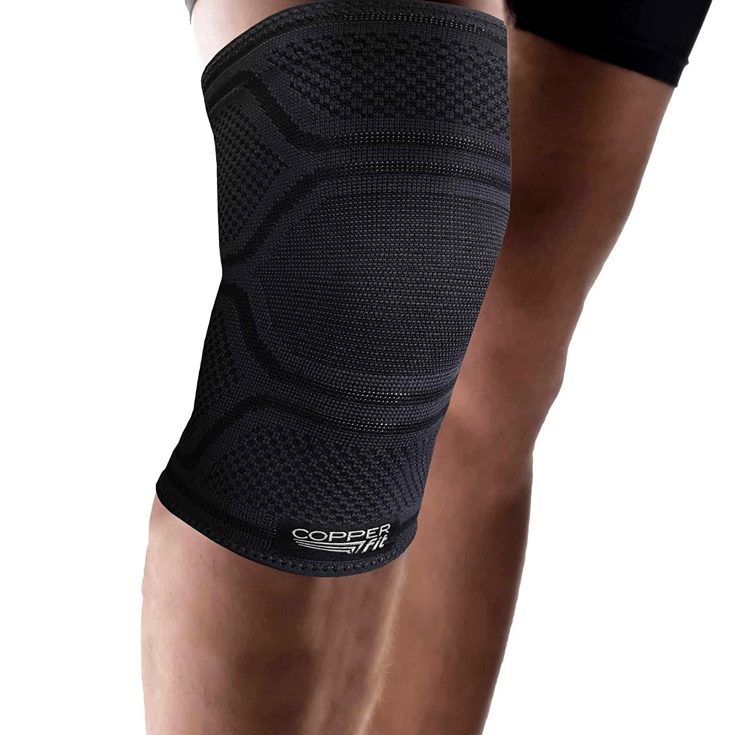 Copper Fit Copper Fit Elite Knee Compression Sleeve Knee Brace 2-Pack, Black (Large/X-Large, 16\'\'-20\'\'),2.0 Count