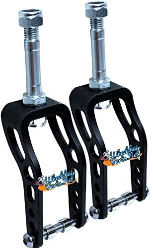Wheelchairparts.net 6\" Universal Aluminum Caster Fork. FITS 3\", 4\", 5\" and 6\" Wheelchair Wheels (Black with Stem Bolt)