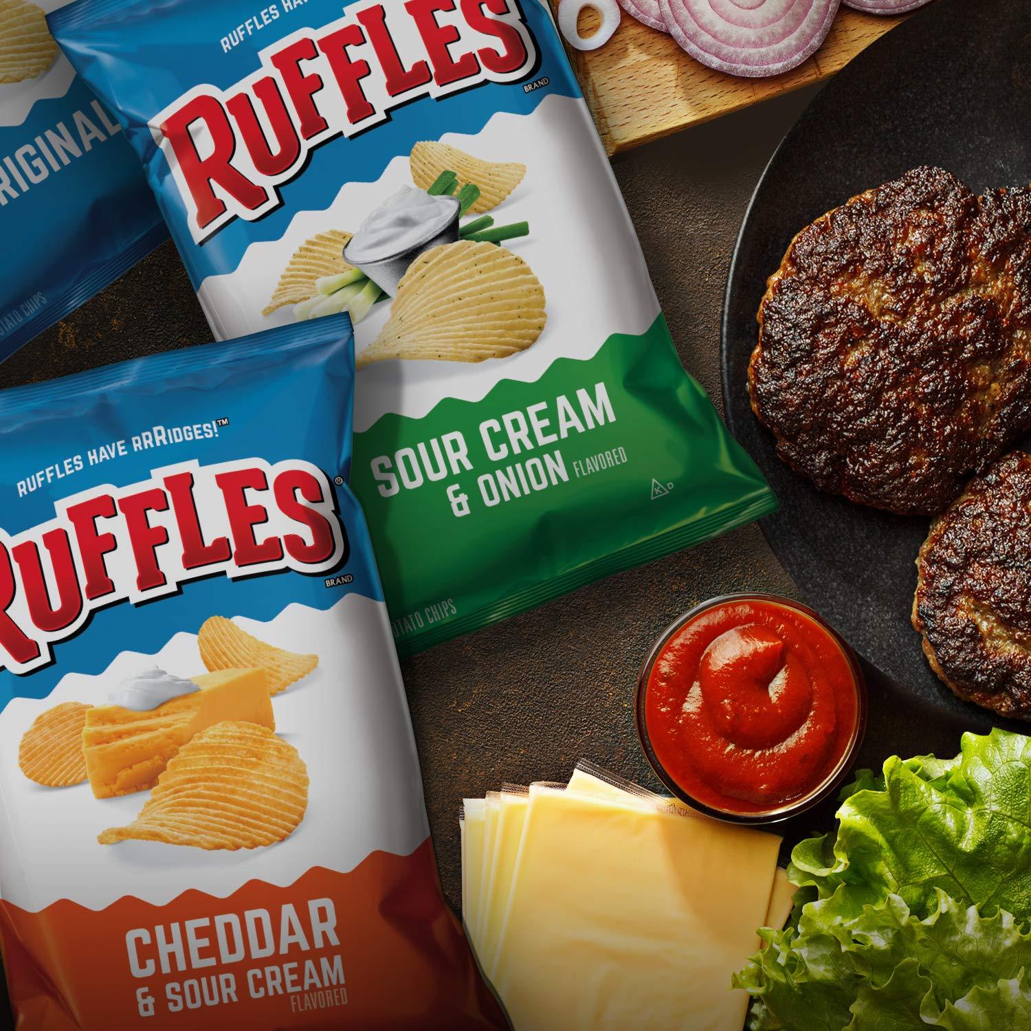 Ruffles Ruffles Potato Chips, Sour Cream & Onion, 8oz Bag