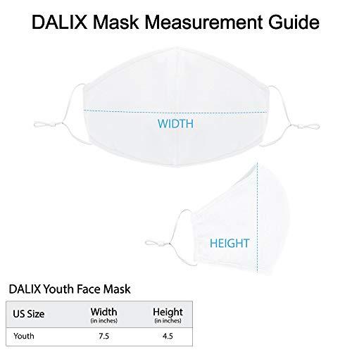 DALIX DALIX Youth Face Mask Washable Made in USA - White XS (5 Pack)
