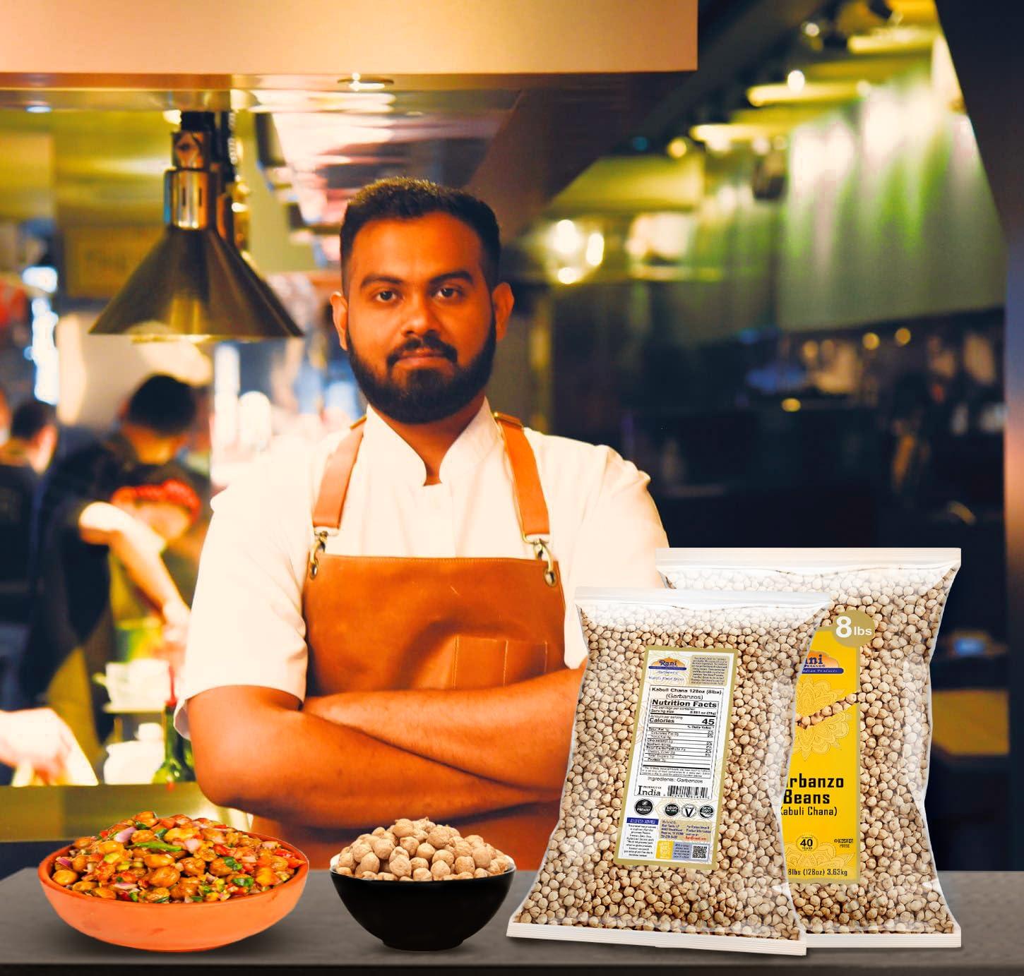 Rani Brand Authentic Indian Products Rani Garbanzo Beans (Kabuli Chana) 128oz (8lbs) 3.63kg x Pack of 5 (Total of 40lbs) Bulk ~ All Natural | Vegan | Gluten Friendly | NON-GMO | Kosher | Indian Origin