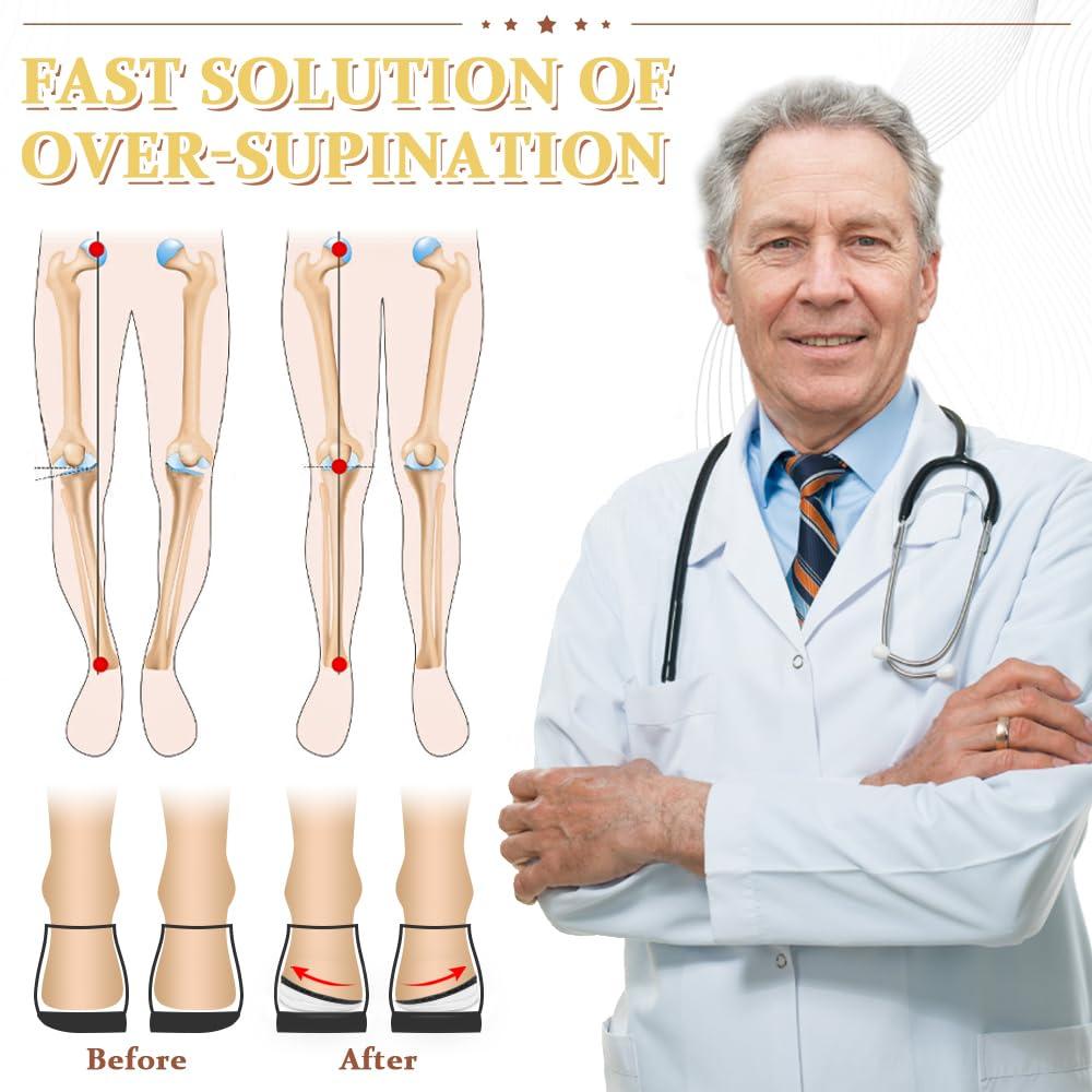 BIGGCOOL BIGGCOOL Corrective Insoles for Supination & Over-Pronation, Orthotics Medial & Lateral Heel Wedge Inserts for Foot Alignment, Bow Legs, Knee Pain (Black-3 Layers, S: Women 4-7.5/Men: 6-7)