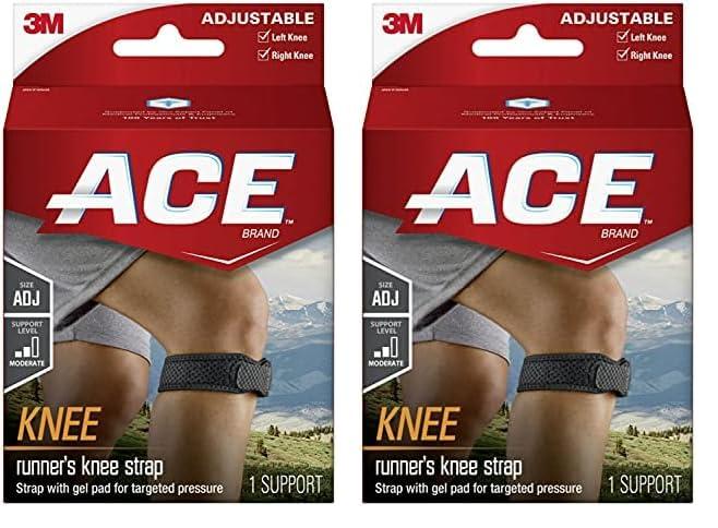 ACE ACE Brand Knee Strap, Adjustable, Black, 1/Pack (Pack of 2)