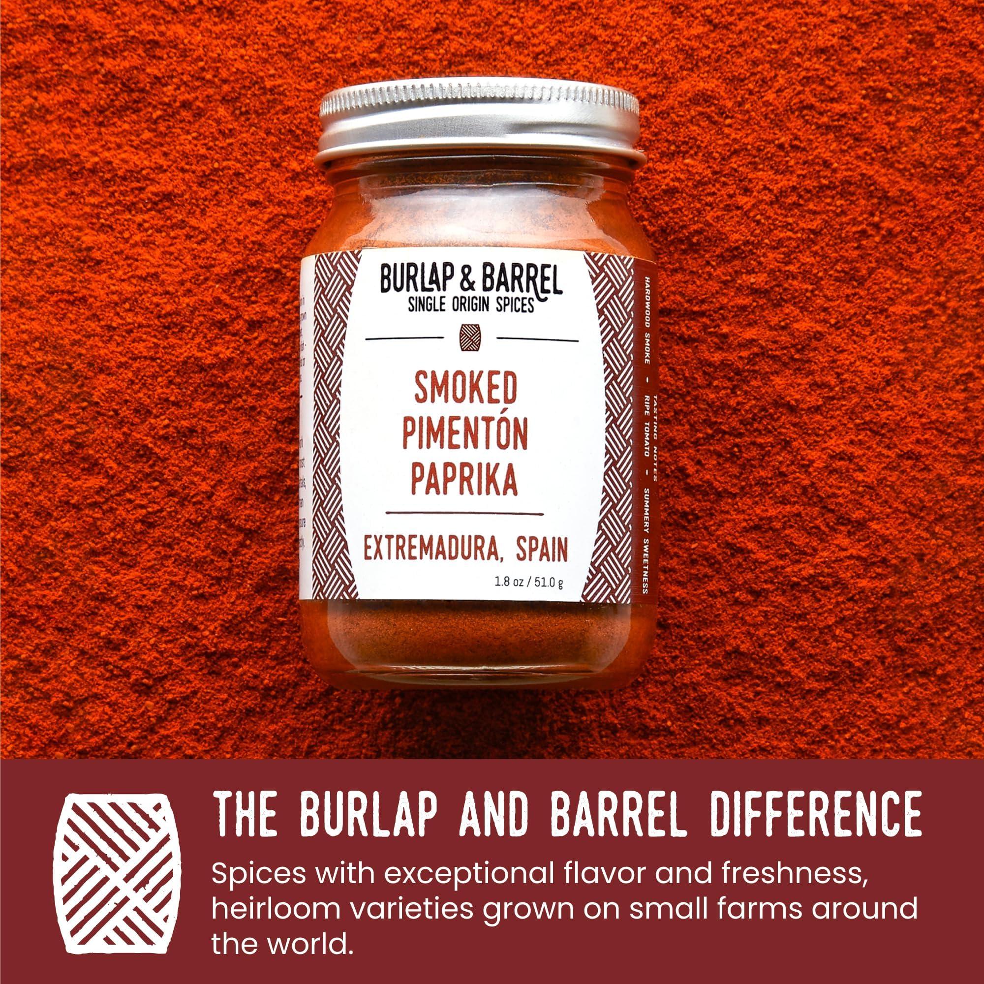 Burlap & Barrel Burlap & Barrel Smoked Pimentn Paprika - As Seen On Shark Tank! - Rich, Smoky Flavor, Savory Depth With Mild Heat - Smoked Paprika Powder, Paprika Seasoning - 1.8oz Glass Jar