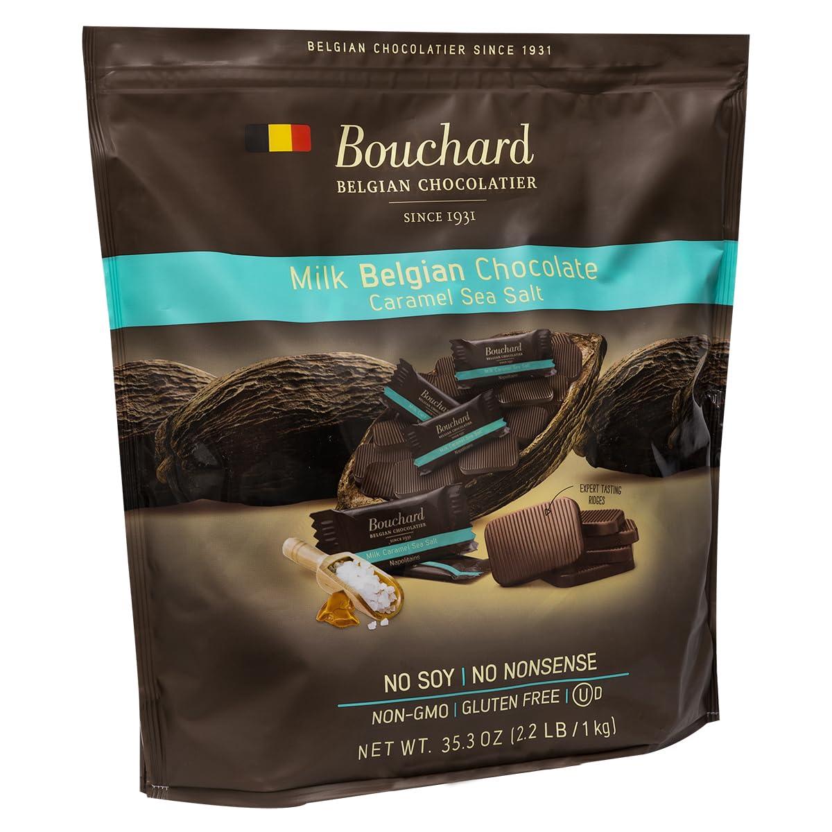 Bouchard Belgian Milk Chocolate Caramel Sea Salt Napolitains 35.2 OZ (2.2 LB/1KG)