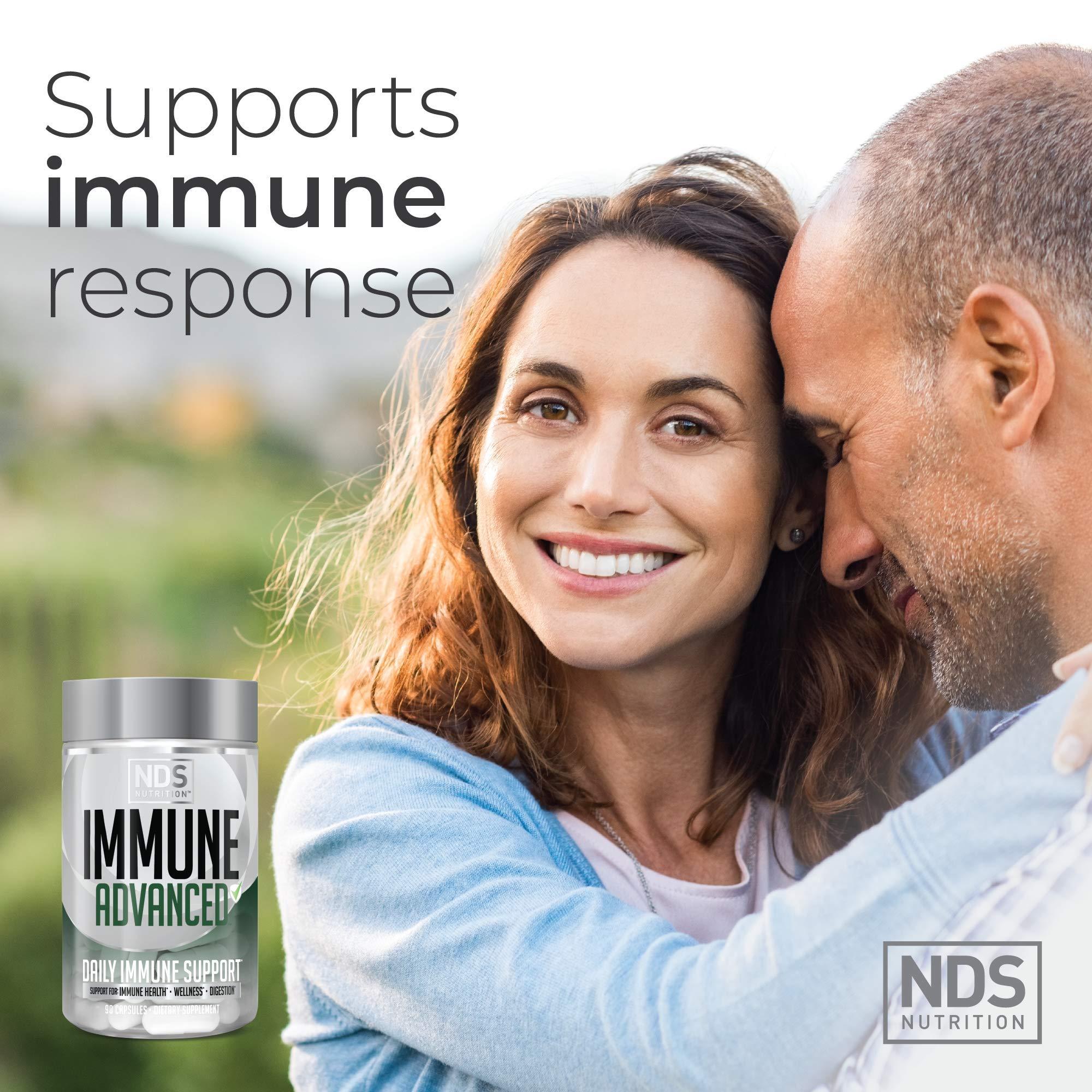 FitLife Brands NDS Nutrition Advanced Immune Booster – Comprehensive Immune Support Supplement for Adults with Elderberry, Vitamin C, Vitamin D, Zinc and 5 Billion CFU Probiotic - Herbal Immune Defense (90 Capsules)