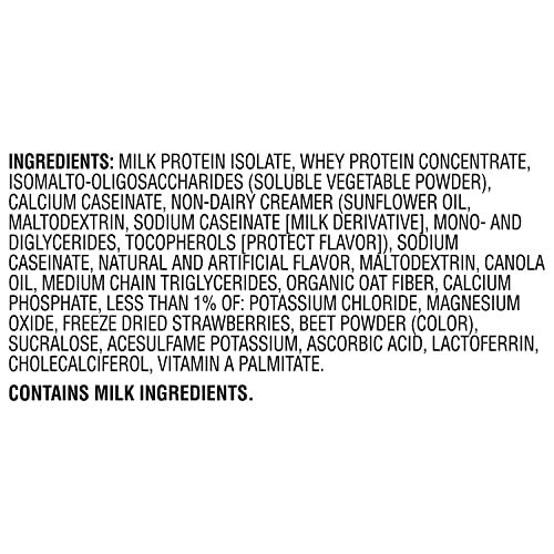 Muscle Milk Muscle Milk Genuine Protein Powder, Strawberries ‘N Crème, 1.93 Pounds, 12 Servings, 32g Protein, 3g Sugar, Calcium, Vitamins A, C & D, NSF Certified for Sport, Energizing Snack, Packaging May Vary