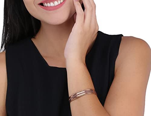 Coppervast Set of 5 Copper Bracelets for Women & Men | Powerful Magnets Effective and Natural Relief